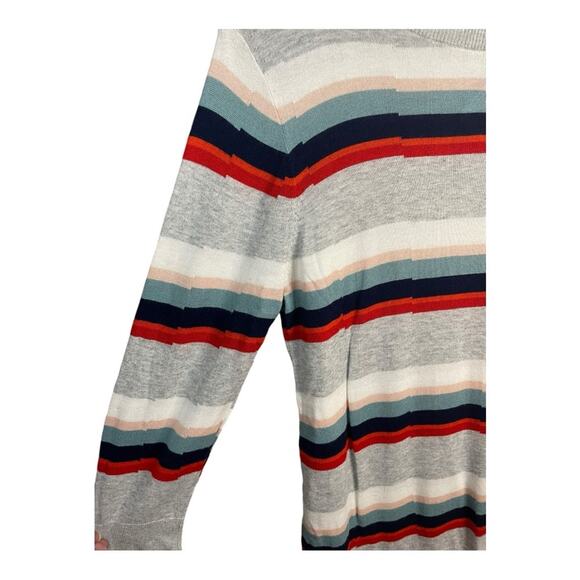 Halogen Multi Colored Striped 3/4 Length Sleeve Sweater Size‎ L NWT - Picture 5 of 8